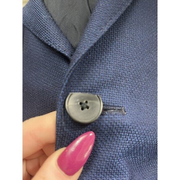 Hugo Boss Blue Men’s Suit Jacket 2 Button Size 42R Made In Turkey A5 - Picture 8 of 8